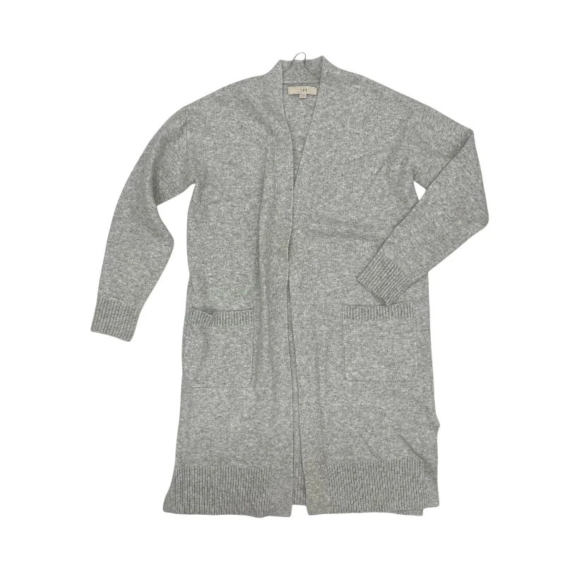 Sweater Cardigan By Loft In Grey, Size:S