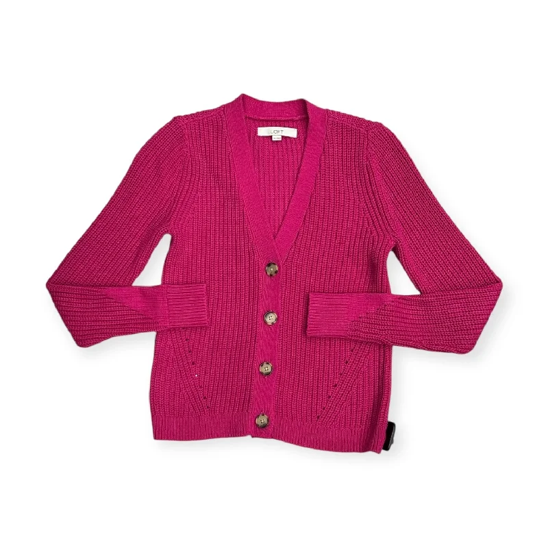 Sweater Cardigan By Loft In Pink, Size: Xs