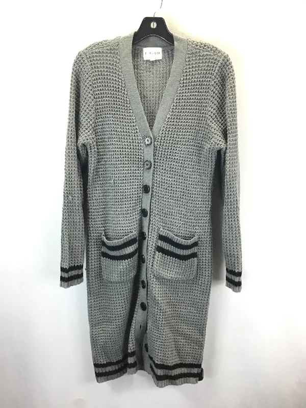 Sweater Cardigan By Olive And Oak In Black & Grey, Size: M