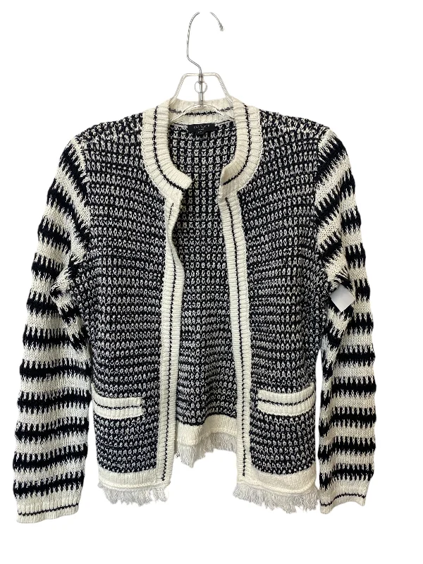 Sweater Cardigan By Talbots In Black & White, Size: Sp