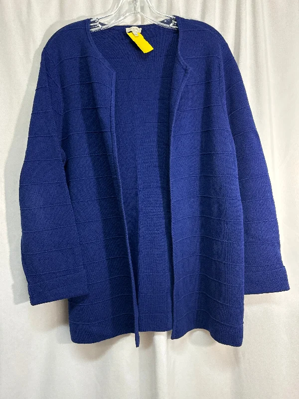 Sweater Cardigan By Talbots In Blue, Size: L