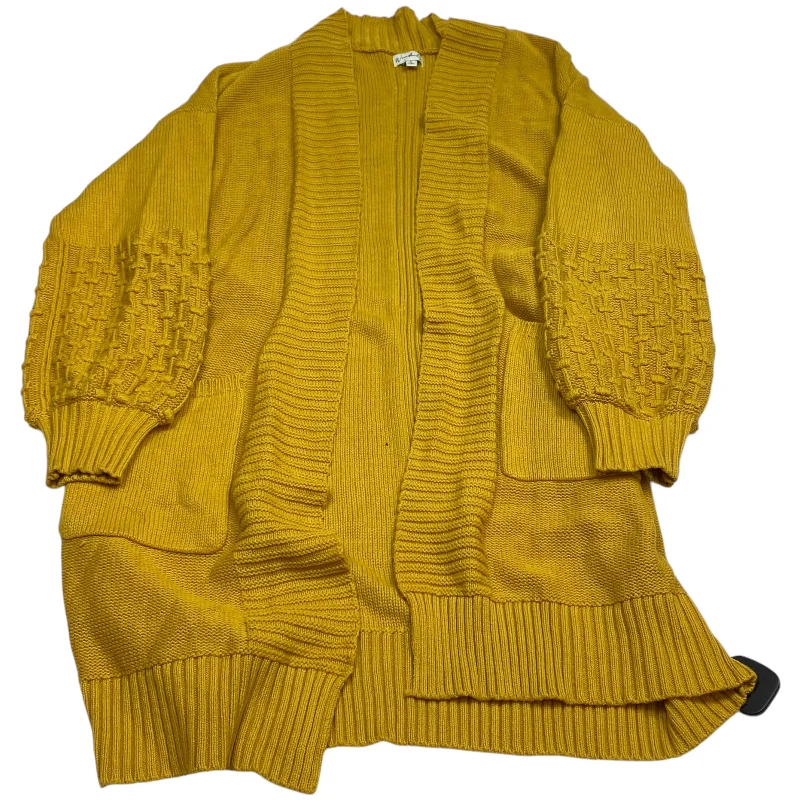 Sweater Cardigan By Wonderly In Yellow, Size: S