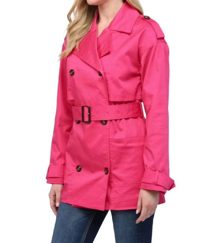 Trench Coat In Fushsia