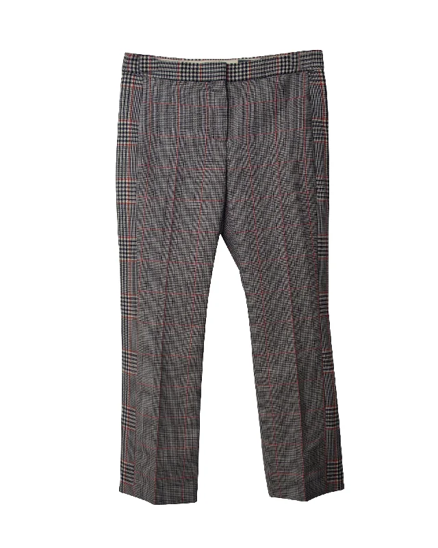 Alexander McQueen Checked Pants in Black and White Virgin Wool