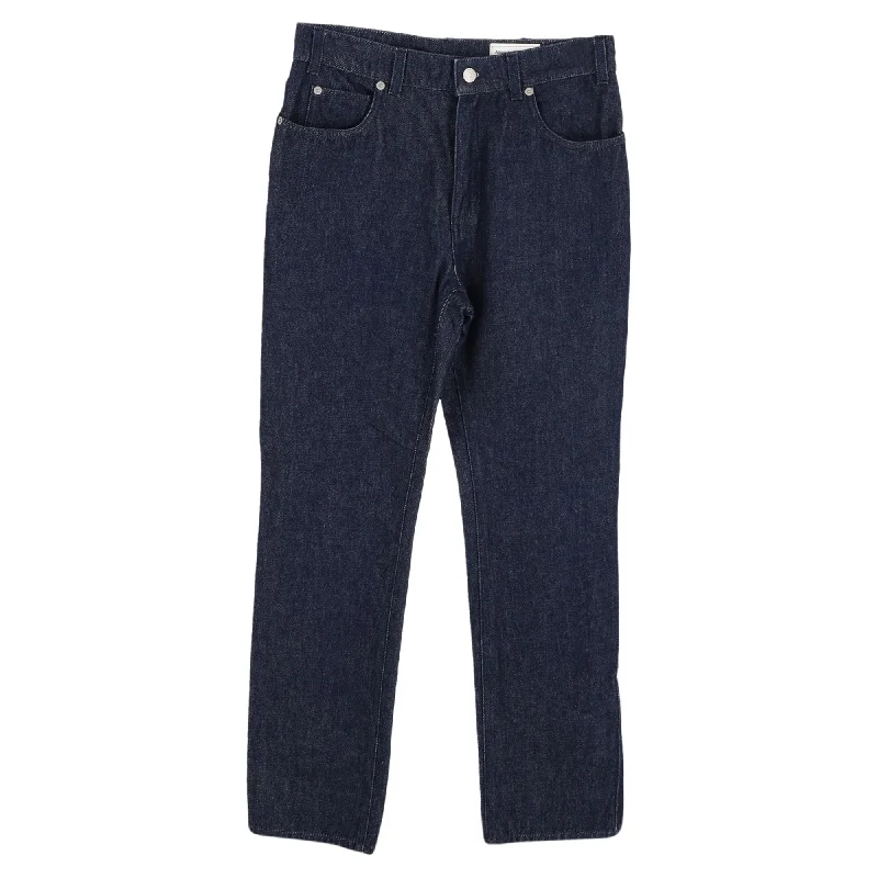 Alexander McQueen Straight Leg Denim Jeans in Blue Cotton