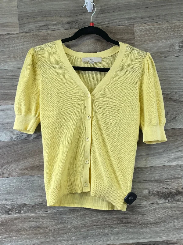 Cardigan By Loft In Yellow, Size: Xs