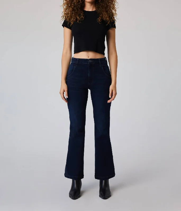 Grant High Rise Trouser Flare Jean In Dark Moore