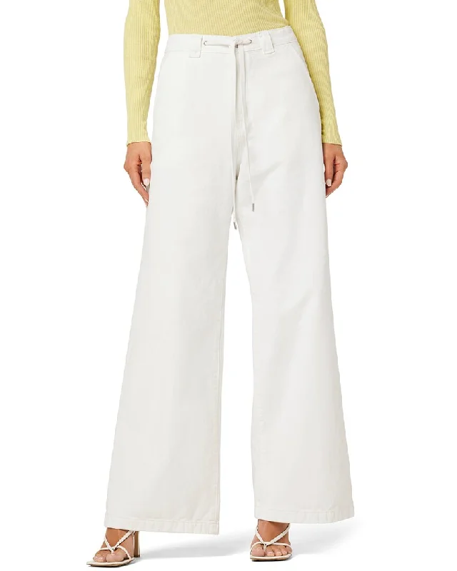 HUDSON Jeans Wide Leg Drawstring Trouser White Jean