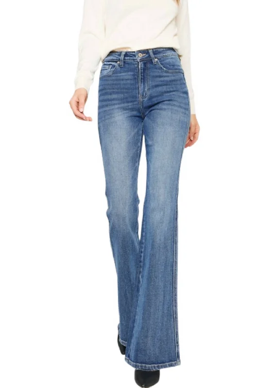 Jessica Denim Flare Jeans In Medium Stone Wash