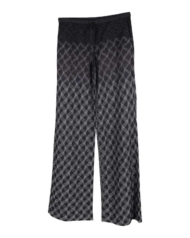 Missoni Patterned Wide-Leg Pants in Black Rayon