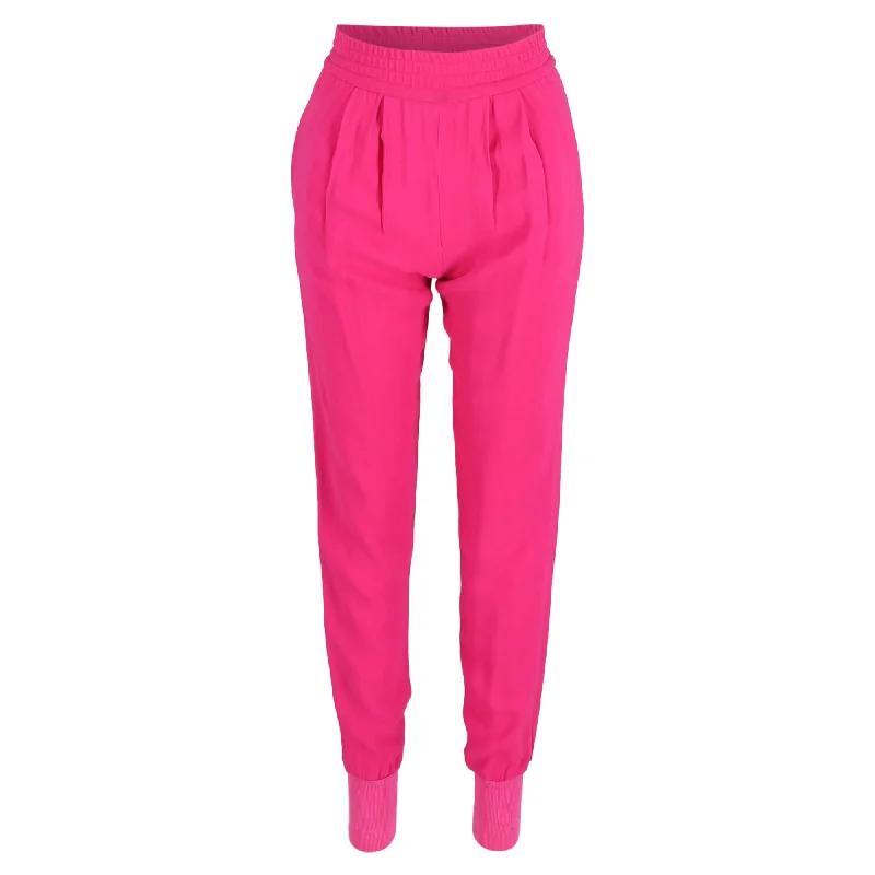 Stella McCartney Relaxed Fit Joggers Pants in Hot Pink Polyester