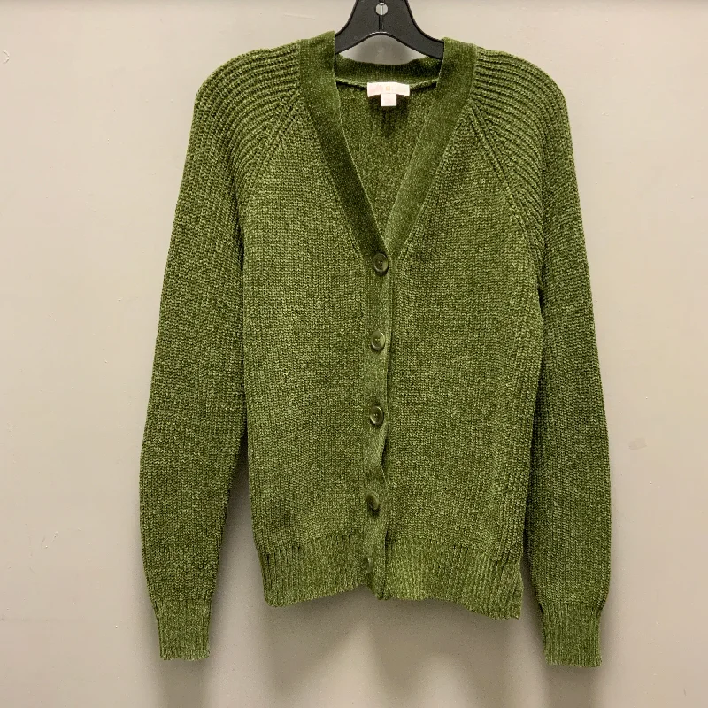 Sweater Cardigan By Belle By Kim Gravel In Green, Size: M