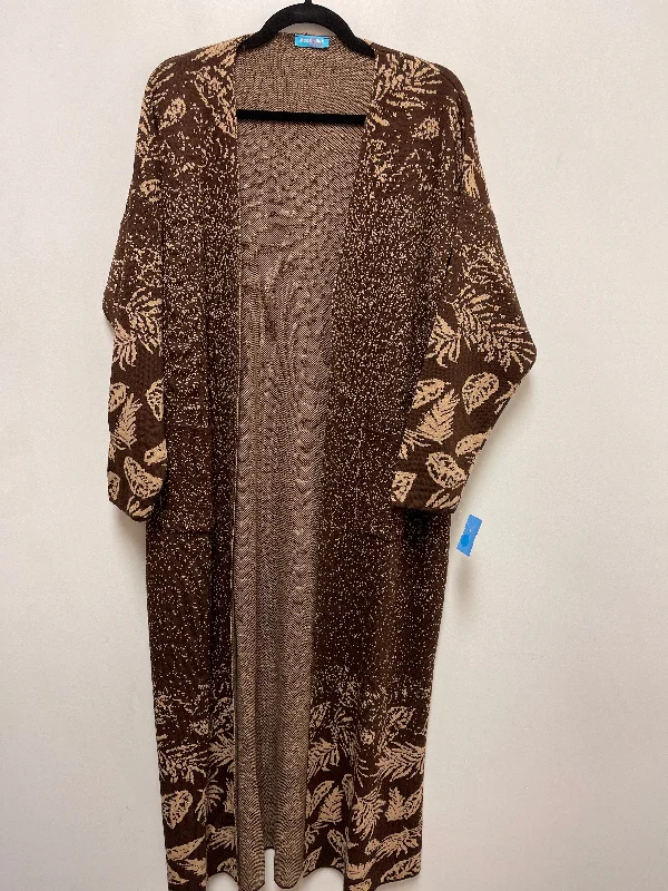 Sweater Cardigan By Clothes Mentor In Brown, Size: L