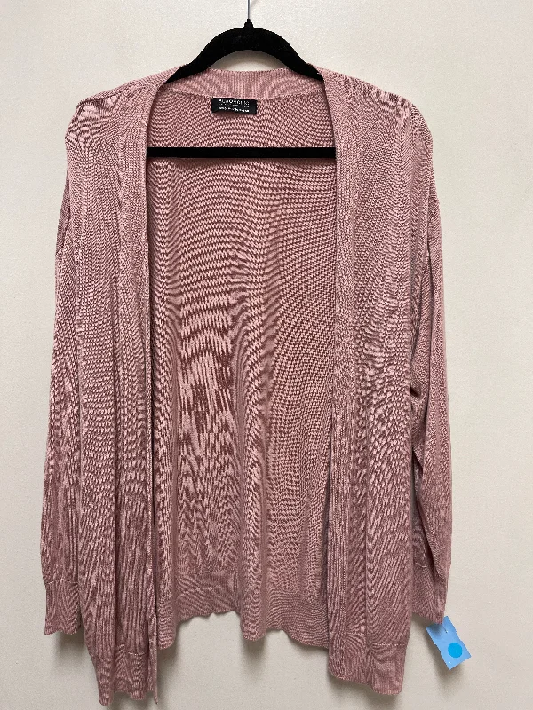 Sweater Cardigan By Clothes Mentor In Pink, Size: 2x