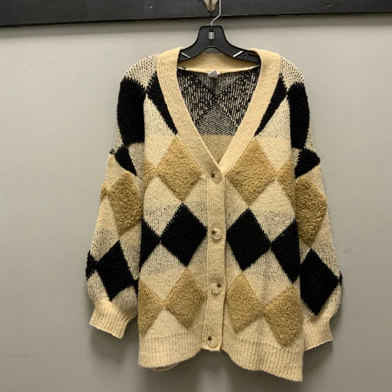 Sweater Cardigan By CY In Tan, Size: M