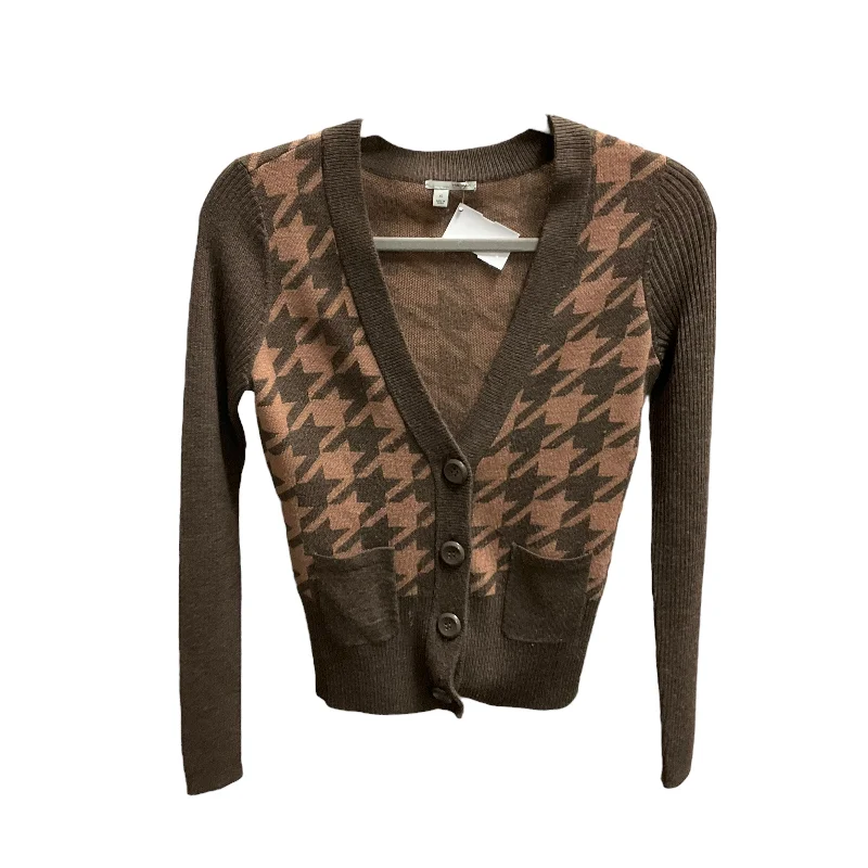 Sweater Cardigan By Halogen In Brown, Size: Xs