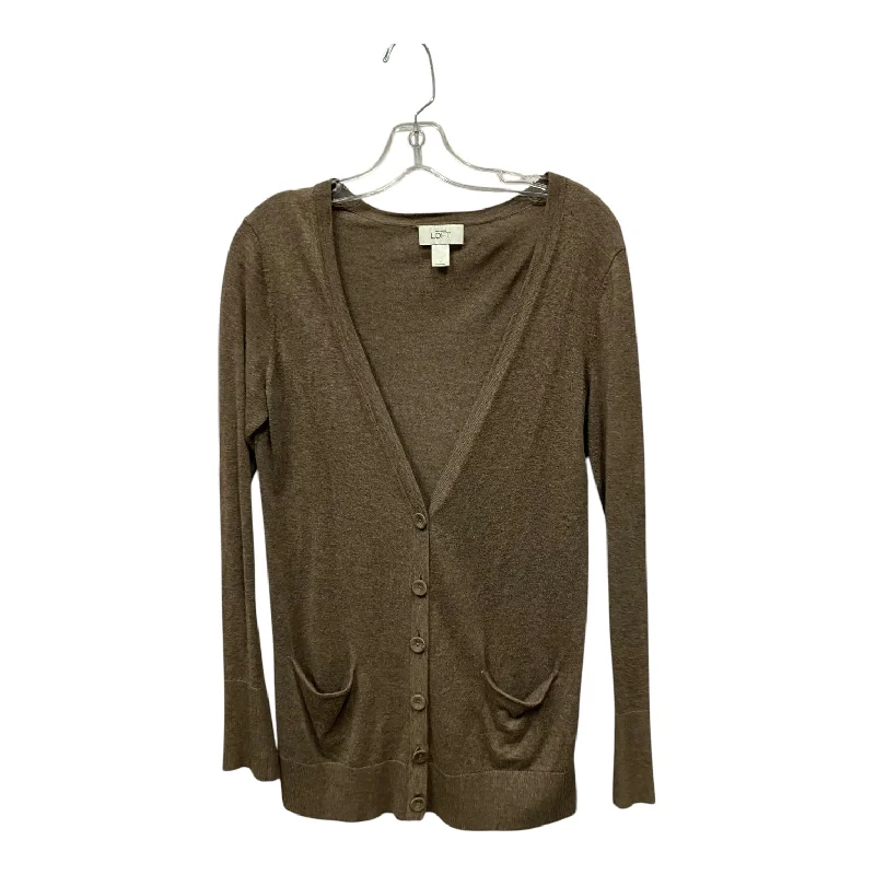 Sweater Cardigan By Loft In Brown, Size:S