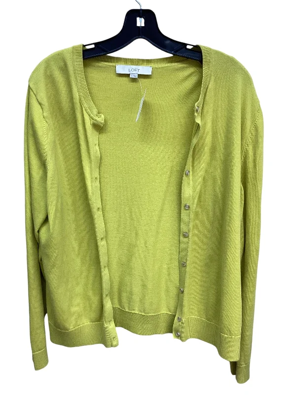 Sweater Cardigan By Loft In Yellow, Size: L