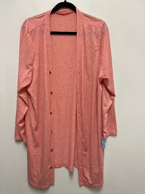 Sweater Cardigan By Shein In Pink, Size: Xl