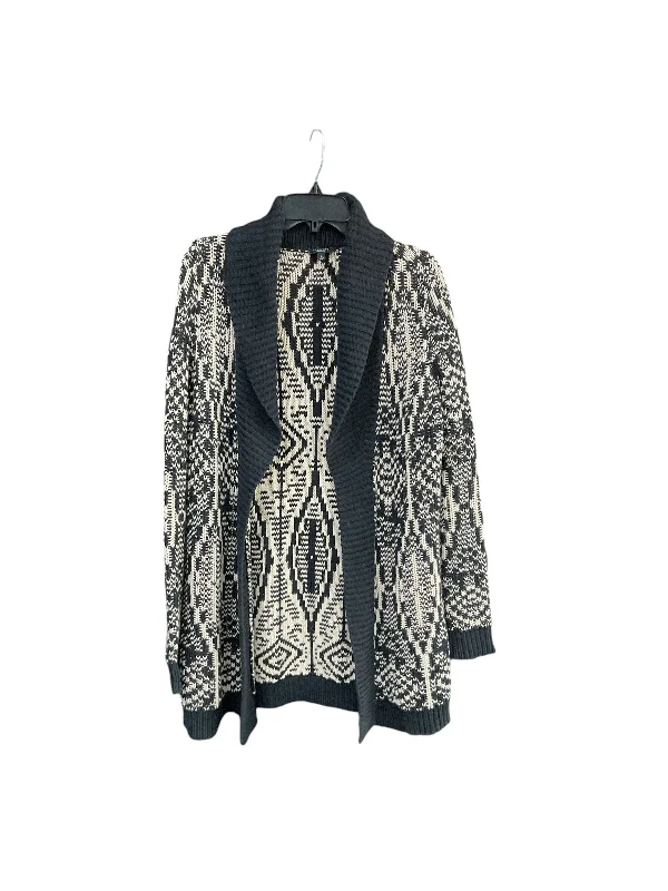 Sweater Cardigan By Talbots In Black & Cream, Size: S