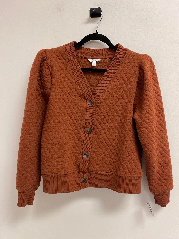 Sweater Cardigan By Time And Tru In Orange, Size: M