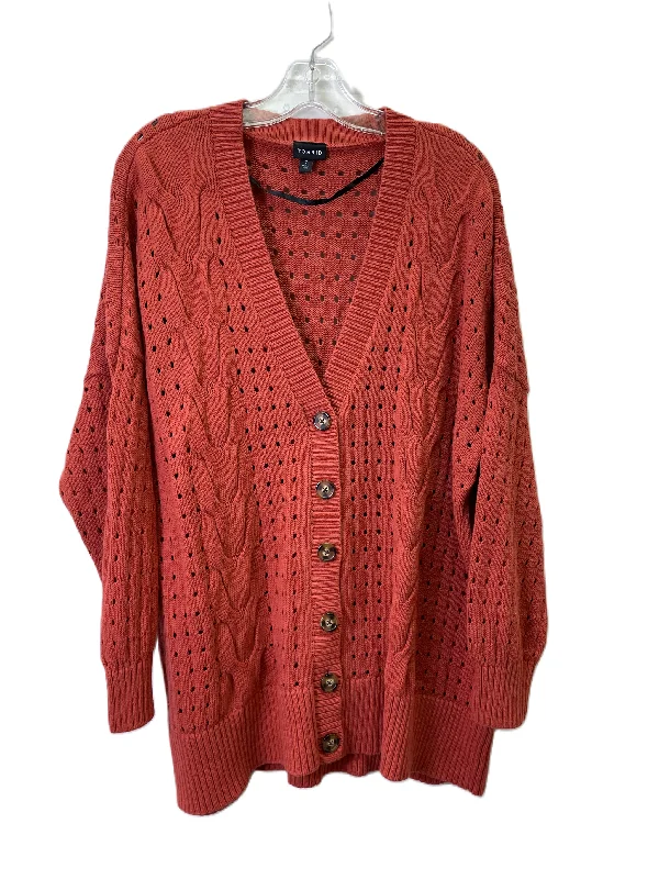 Sweater Cardigan By Torrid In Red, Size: 2x