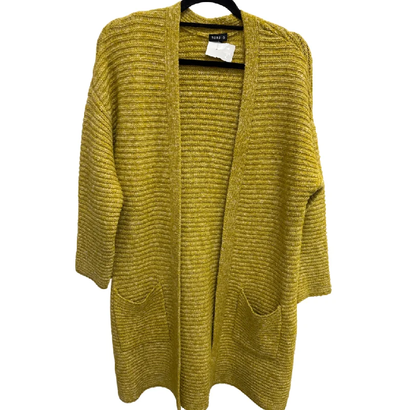 Sweater Cardigan By Torrid In Yellow, Size: L