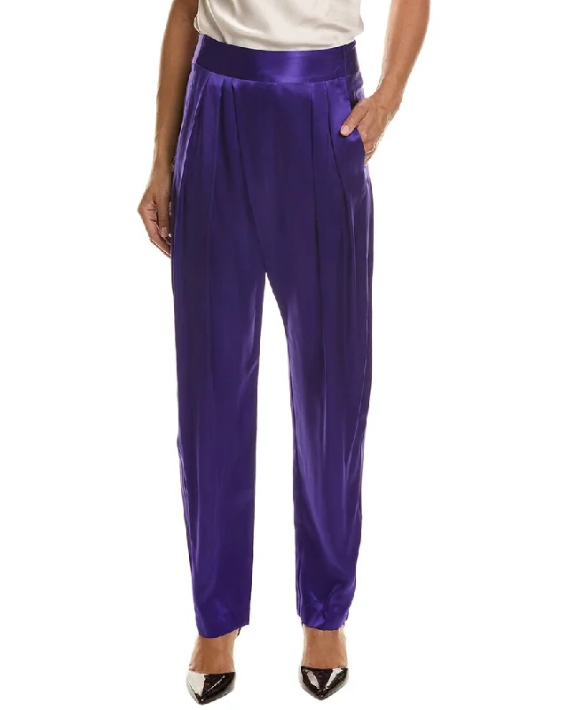 THE SEI Draped Pleat Silk Trouser