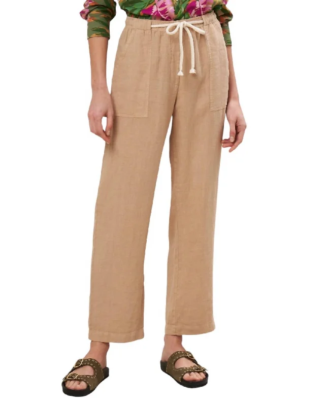 Women's Poma Woven Pants In Raffia