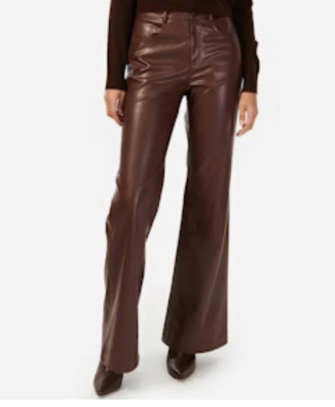 Zenobia Vegan Leather Pants In Java